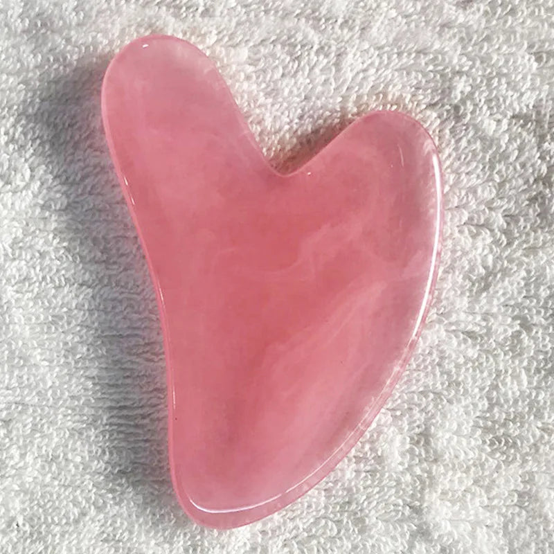 GUA SHA MASSAGE FACIAL LIFTING DU VISAGE ROSE EN  JADE
