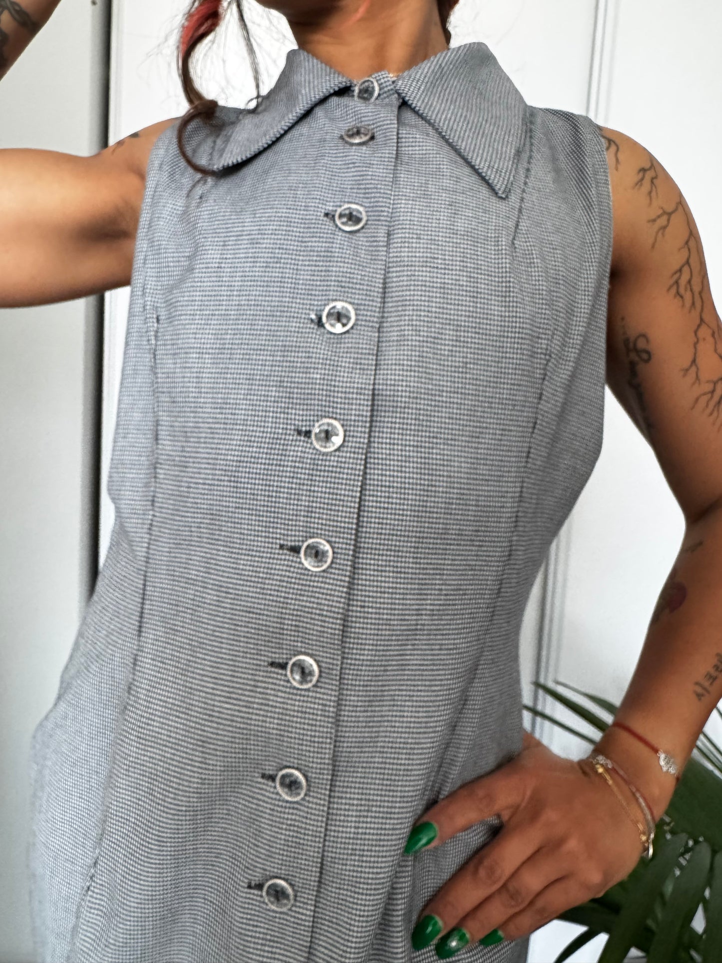 Robe Max Mara vintage made in Italy pied-de-poule élégante taille 44