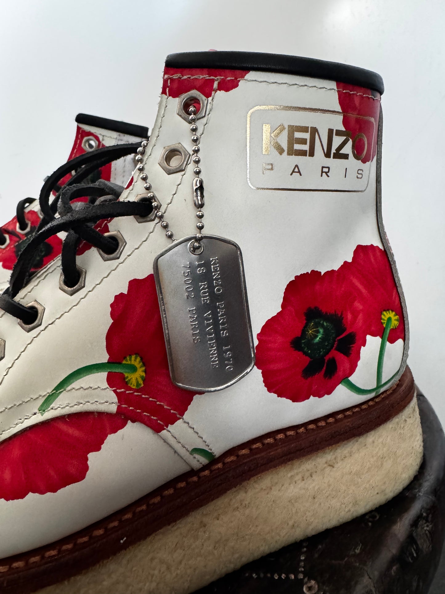 Boots Kenzo Yama Flowers femme cuir – bottines florales luxe taille 37