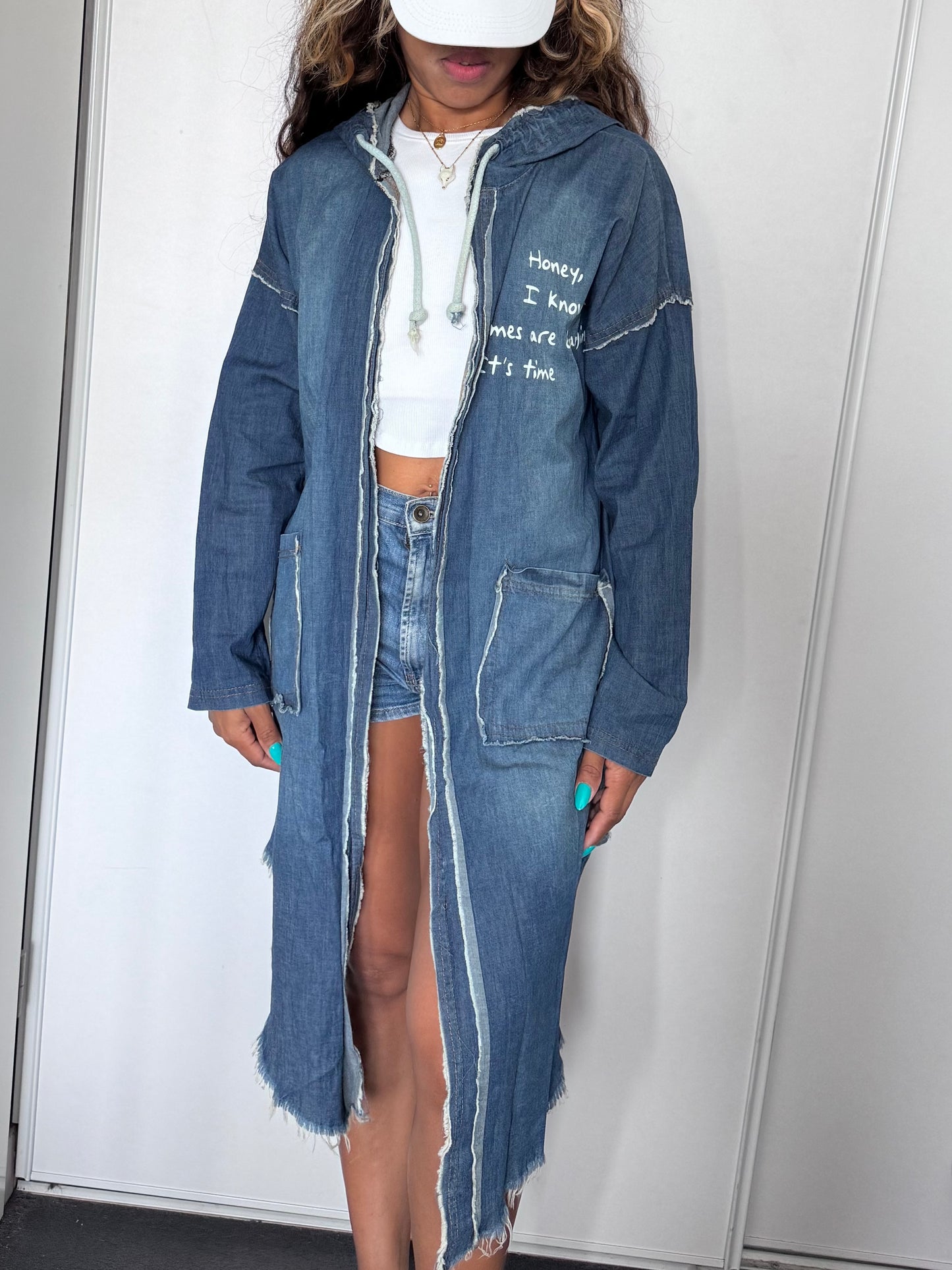 Veste longue Made in Italy à capuche en coton – Live Laugh Love