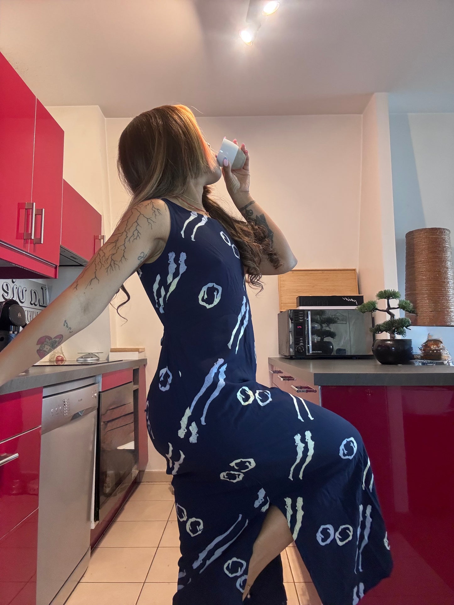 Robe longue Bali Bagus fendue bohème chic taille S