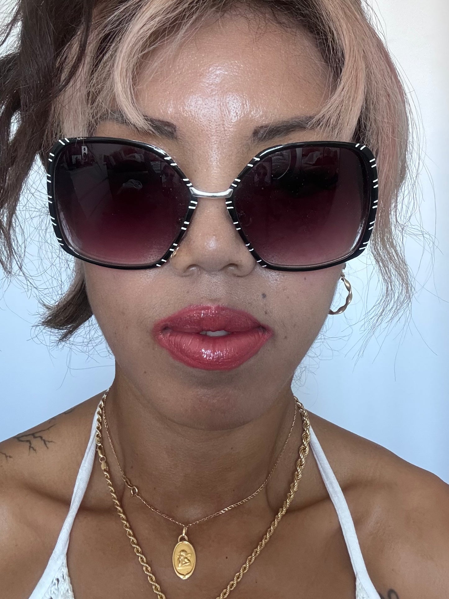 Lunettes de soleil Stradivarius Vintage Y2K – Design Spain – Monture Oversize