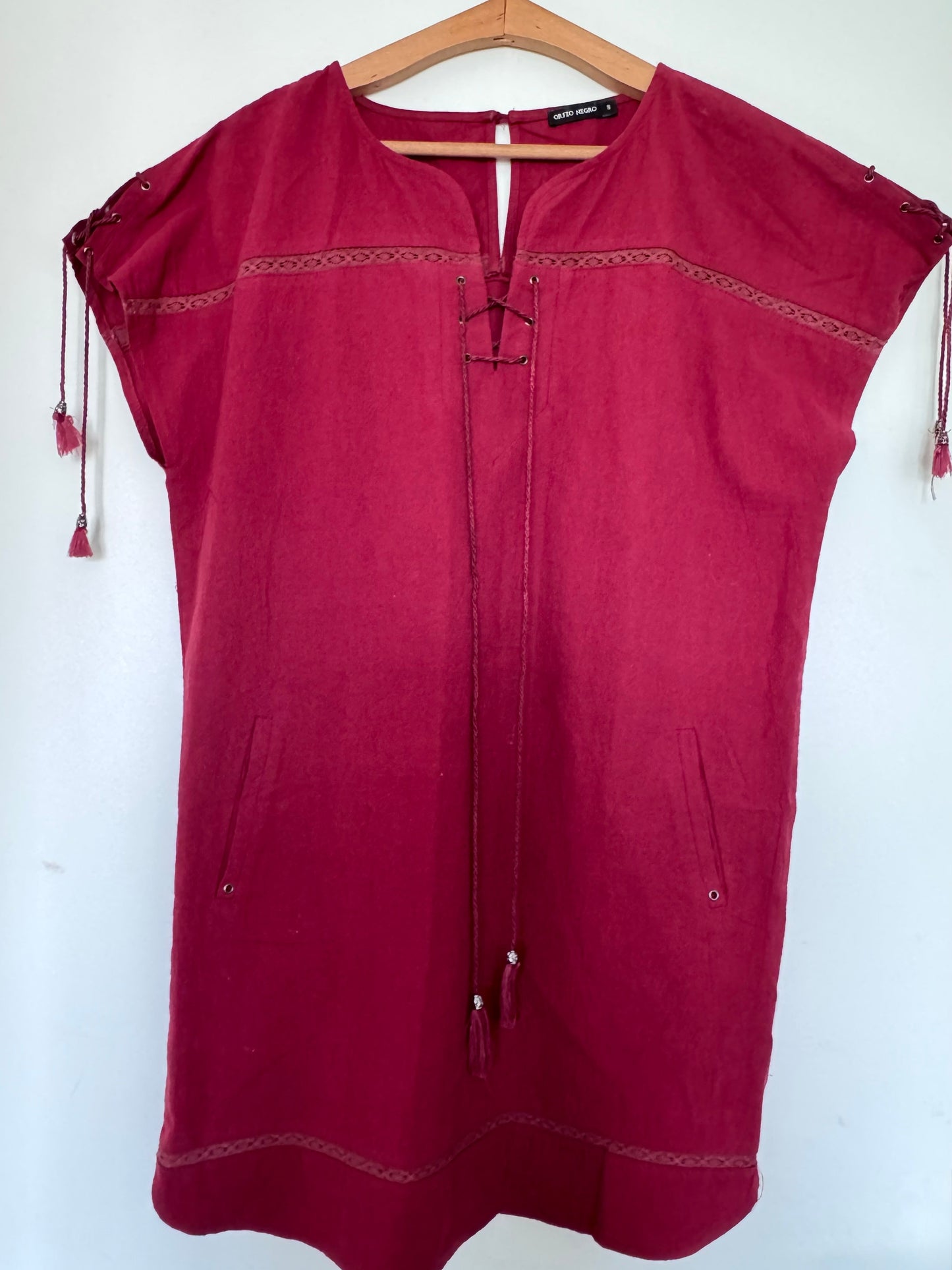 Robe bohème Orfeo Negro Bordeaux en coton et lin