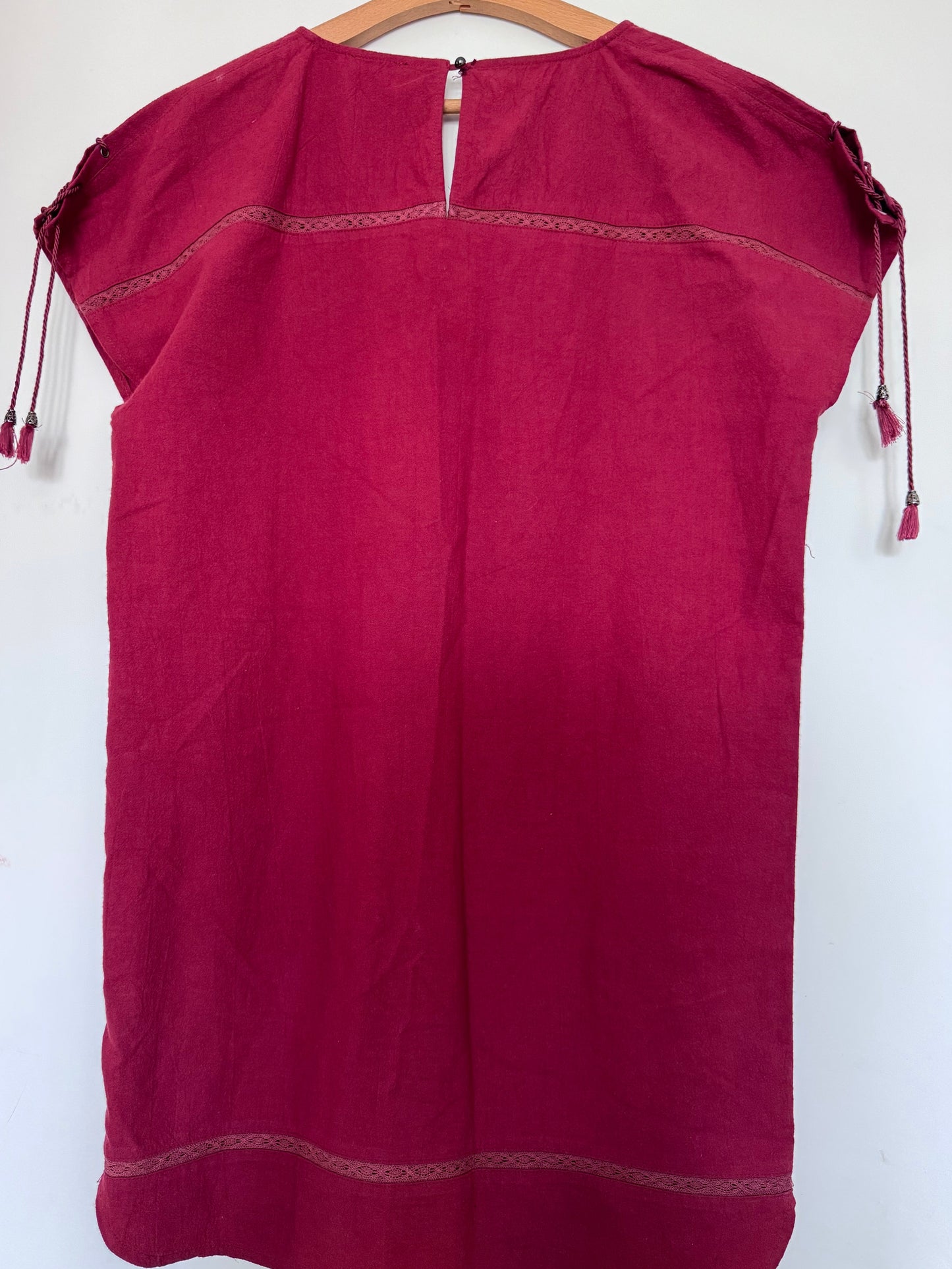 Robe bohème Orfeo Negro Bordeaux en coton et lin