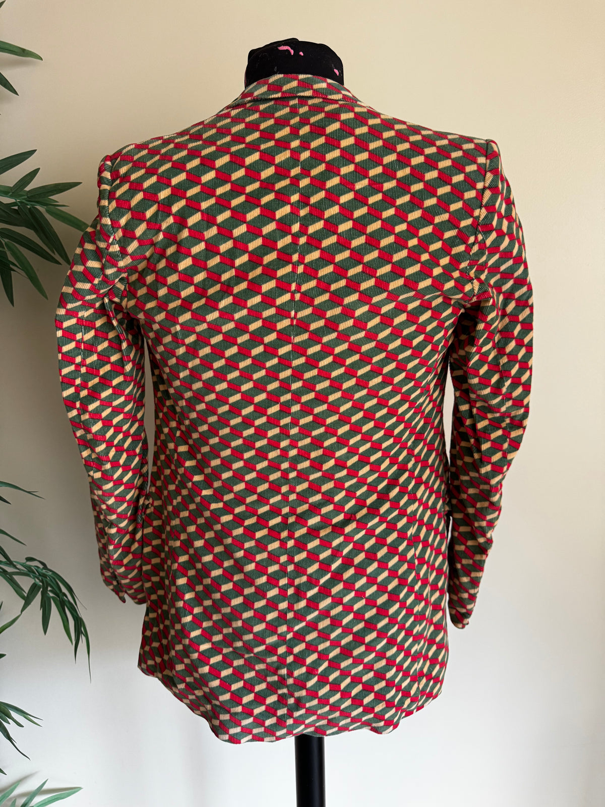 Blazer d'Archive Renoma Paris Vintage – Motif Optique "Vasarely" 100% Laine (Made in France)