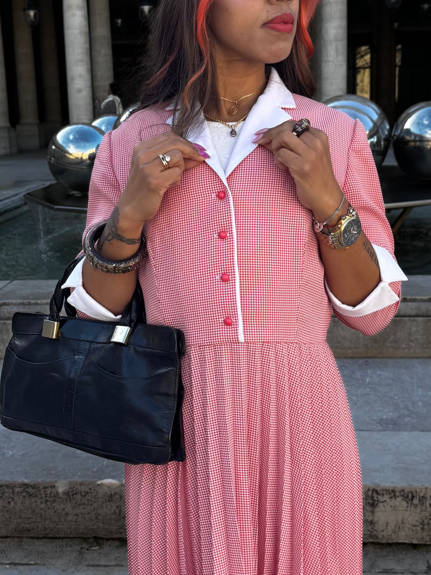 Robe vintage anglaise Dollyday London rose plissée – style british chic