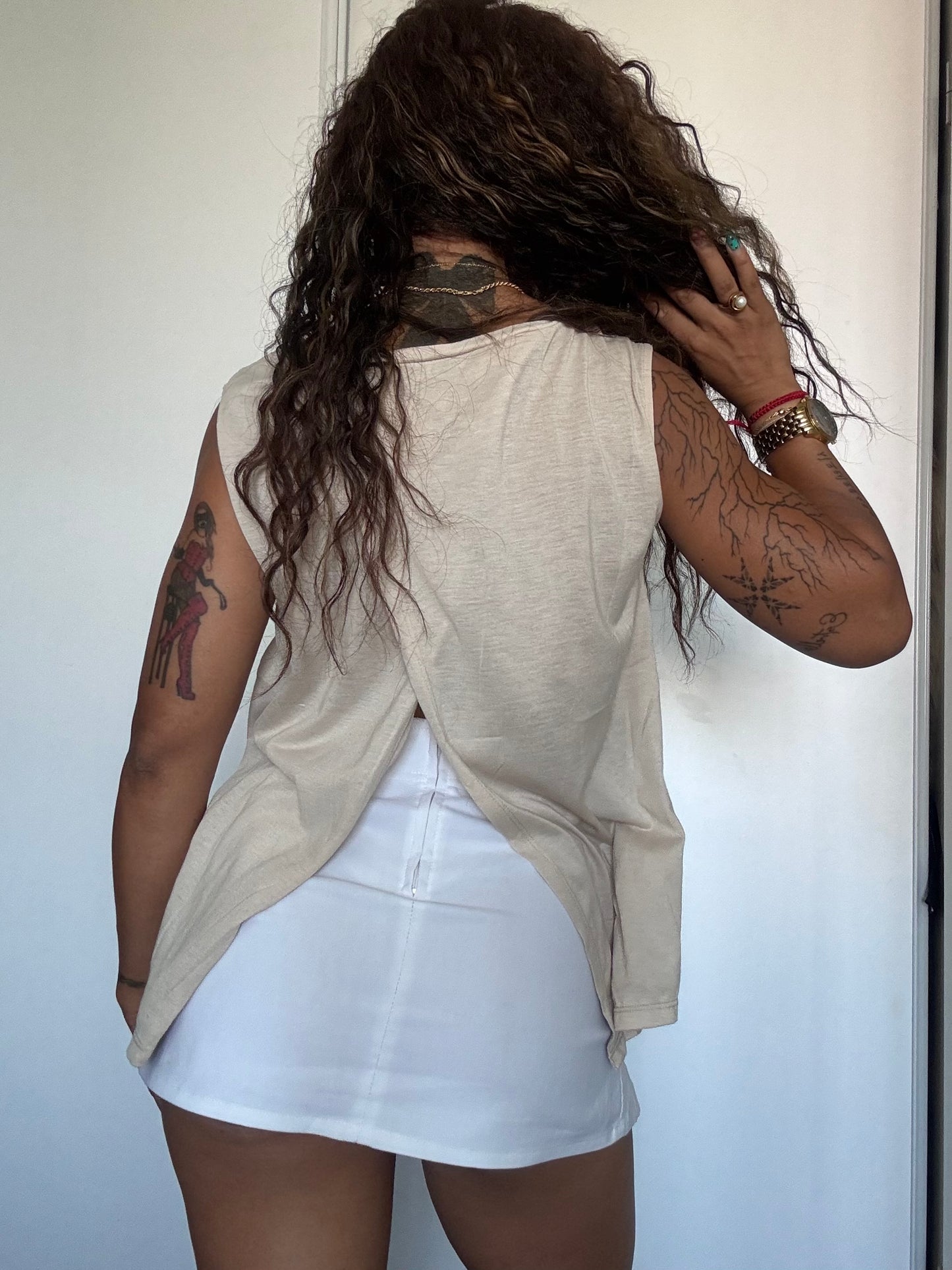 Top imprimé graphique Y2K – Style Rihanna – Sans manches – Vintage