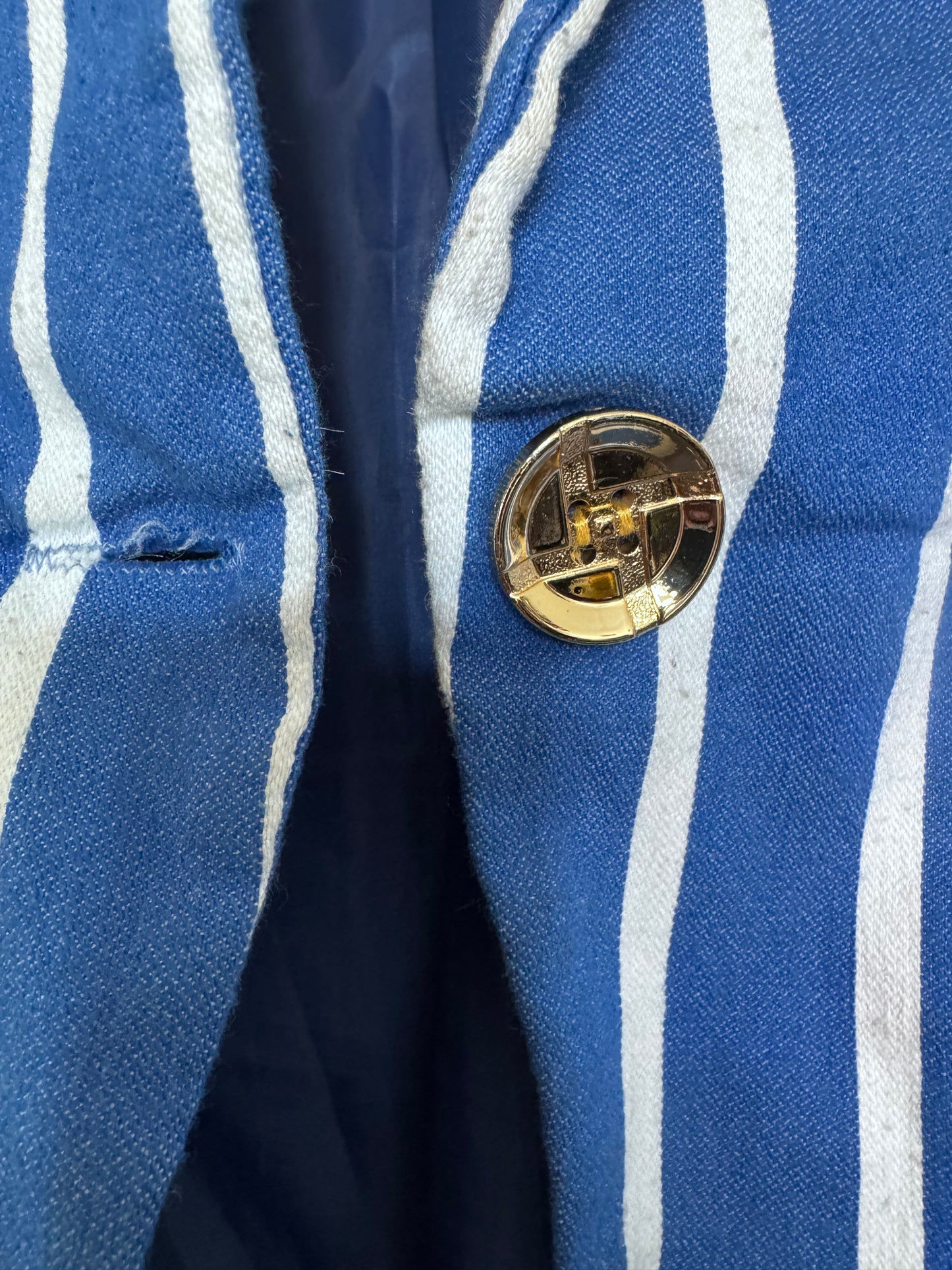 Veste rayée bleu ciel et blanc Y2K – vintage – taille S – made in Italy