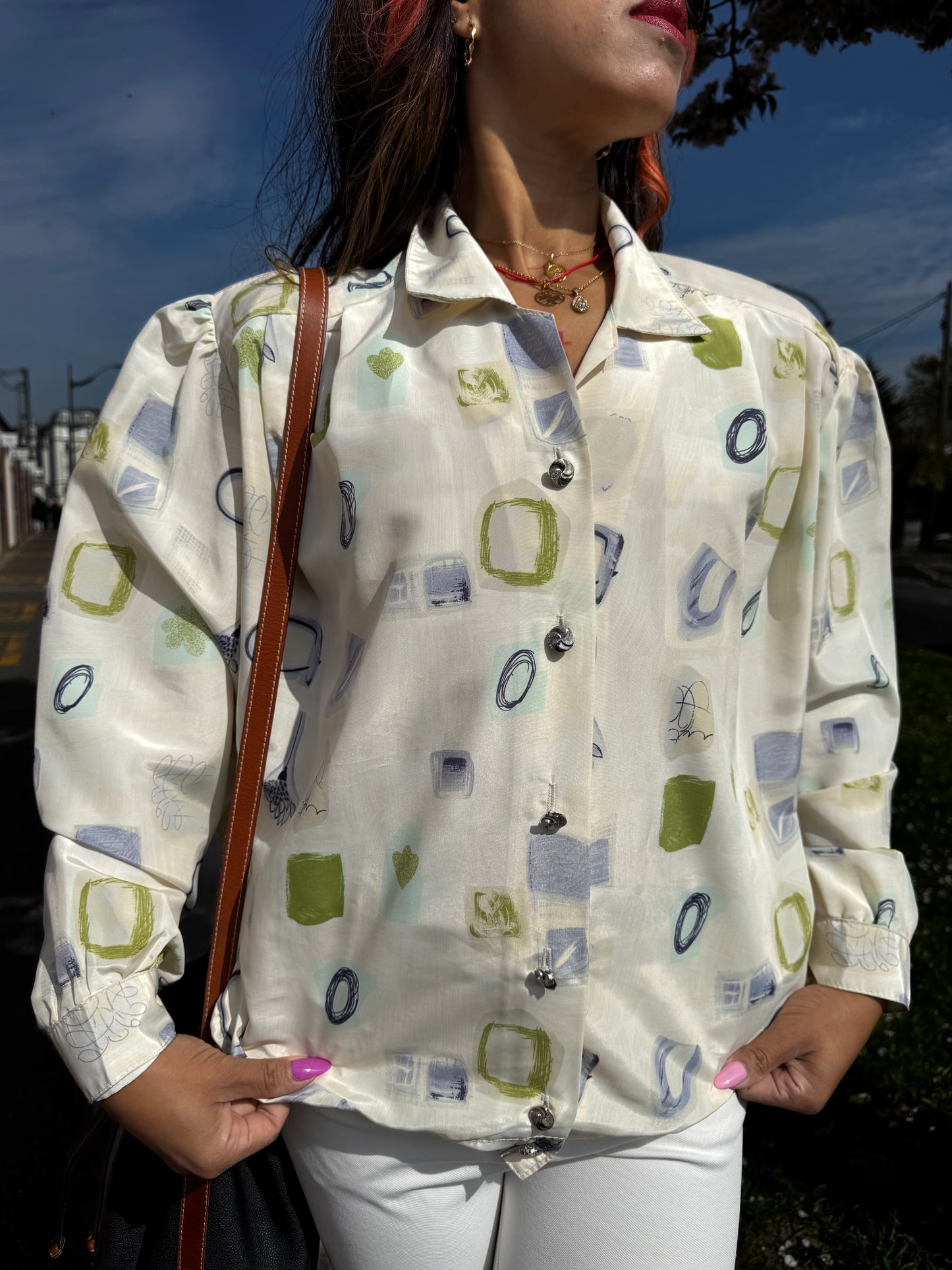 Chemisier vintage femme Made in France – blouse fluide imprimée chic printemps