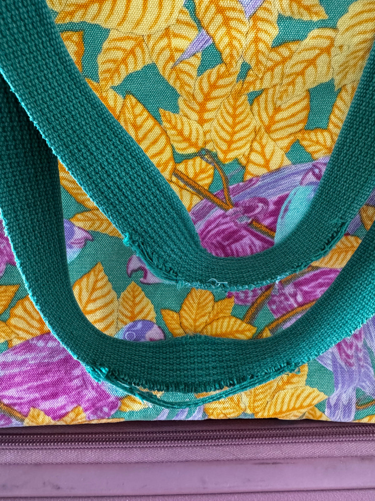 Grand Sac Cabas de Plage Hermès Vintage – Motif Imprimé « Les Perroquets » 100% Coton (Made in France)