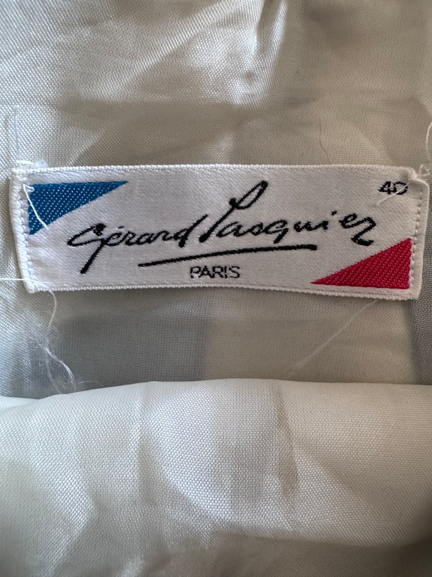 Jupe Gérard Pasquier en laine Made in France – Motif graphique noir et écru
