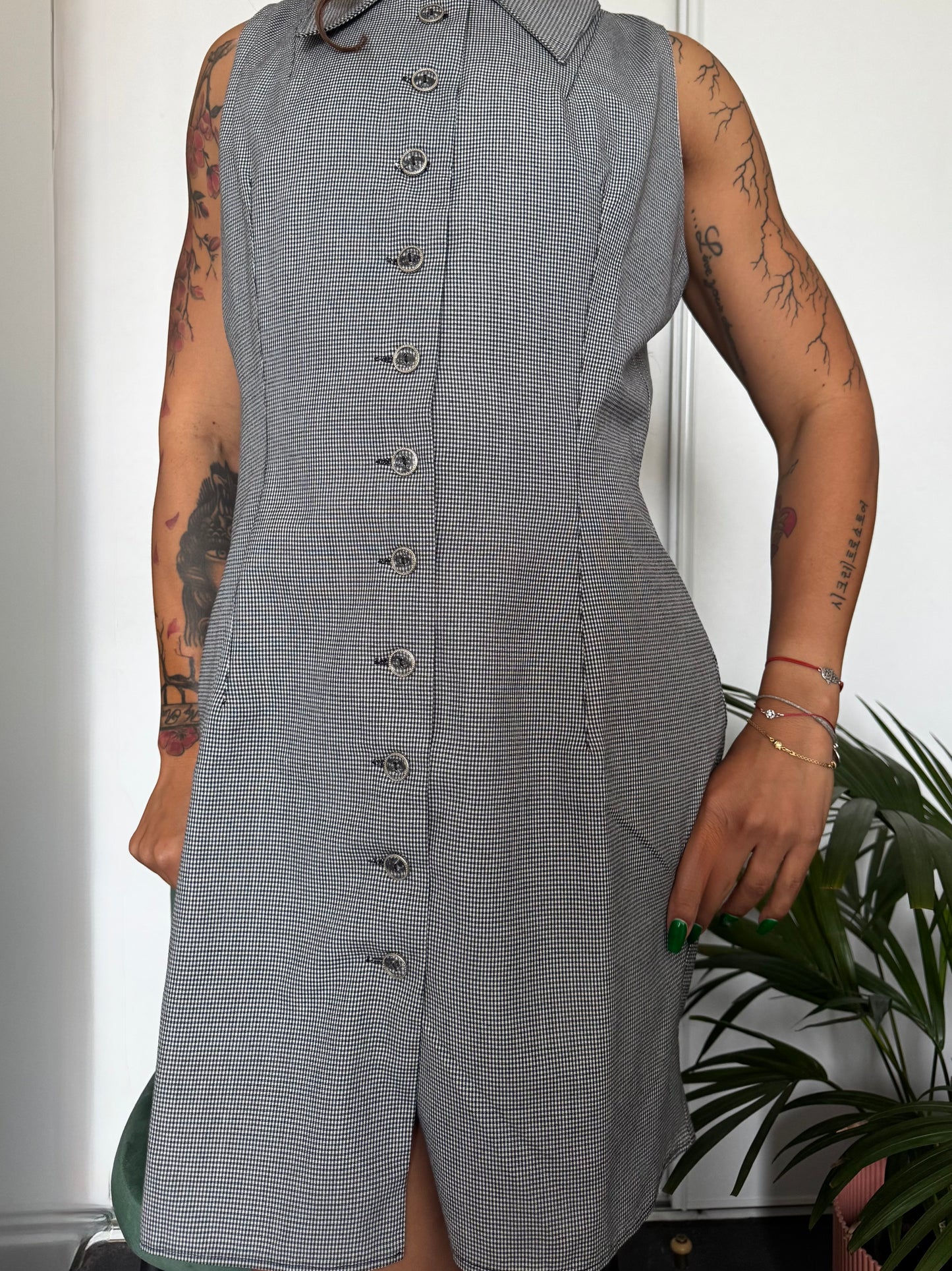 Robe Max Mara vintage made in Italy pied-de-poule élégante taille 44