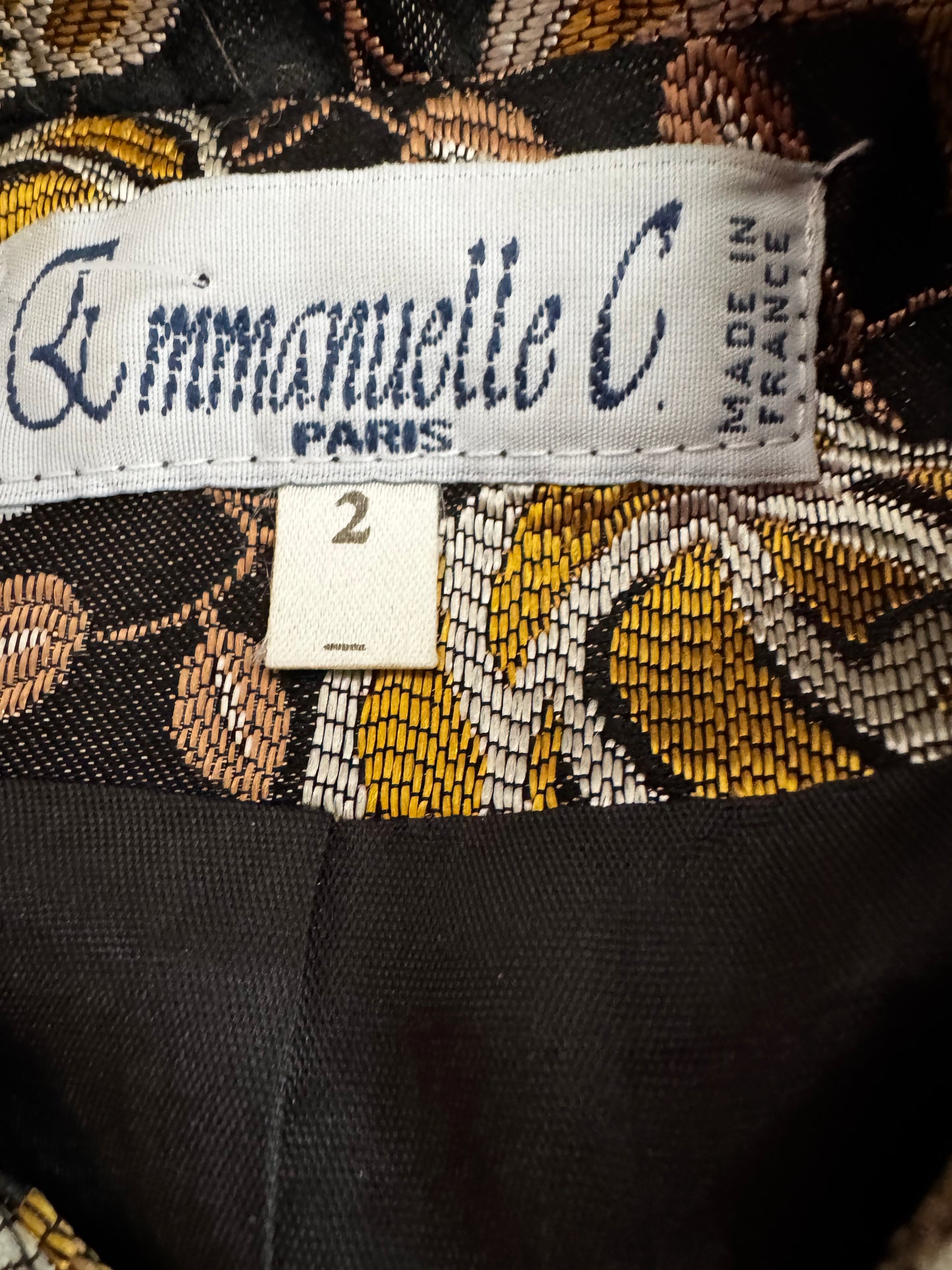 Veste vintage Emmanuel C Paris femme – blazer floral chic Made in France