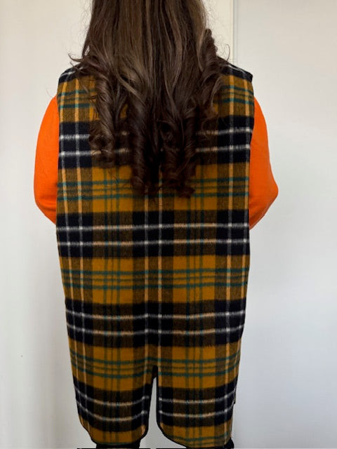 Gilet Long à  carreaux avec doublure amovible