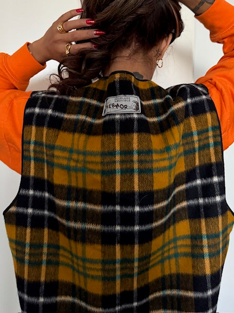 Gilet Long à  carreaux avec doublure amovible