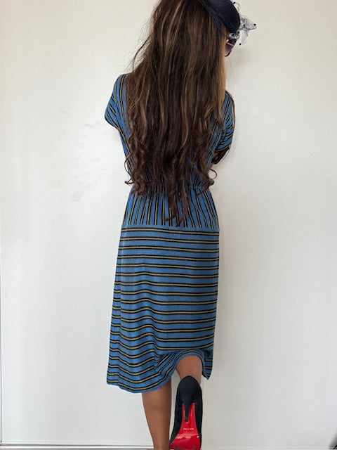 Robe vintage rayée-Créations Junil Sicoc (Taille 40)