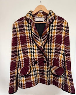 VESTE A CARREAUX EN LAINE "Nouvelle couture"