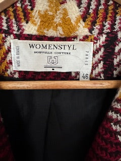 VESTE A CARREAUX EN LAINE "Nouvelle couture"