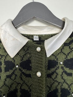 CARDIGAN EN LAINE ORNE DE PERLE MADE IN ITALY