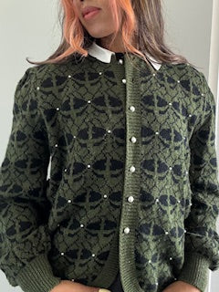 CARDIGAN EN LAINE ORNE DE PERLE MADE IN ITALY