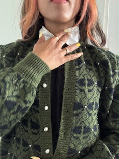 CARDIGAN EN LAINE ORNE DE PERLE MADE IN ITALY