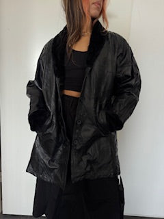 VESTE EN CUIR 90's "Anne de Lançay¨