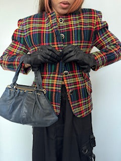 VESTE VINTAGE TWEED à CARREAUX "Mariel" Made in Italy