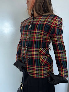 VESTE VINTAGE TWEED à CARREAUX "Mariel" Made in Italy