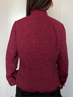 Veste Tweed frangée framboise "Sag Harbor"