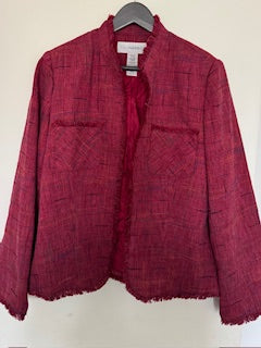 Veste Tweed frangée framboise "Sag Harbor"