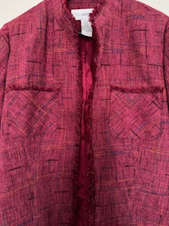 Veste Tweed frangée framboise "Sag Harbor"