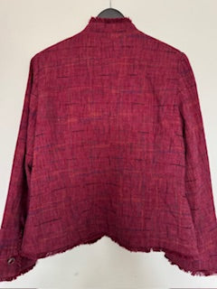 Veste Tweed frangée framboise "Sag Harbor"