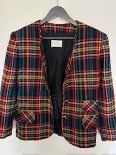 VESTE VINTAGE TWEED à CARREAUX "Mariel" Made in Italy