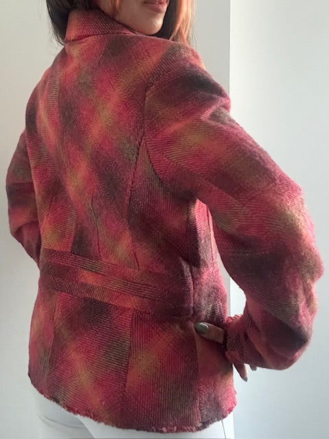 Veste en Laine et mohair à carreaux-Made in italy