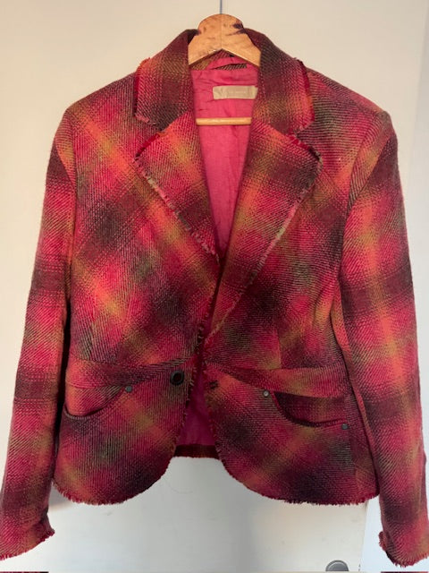 Veste en Laine et mohair à carreaux-Made in italy