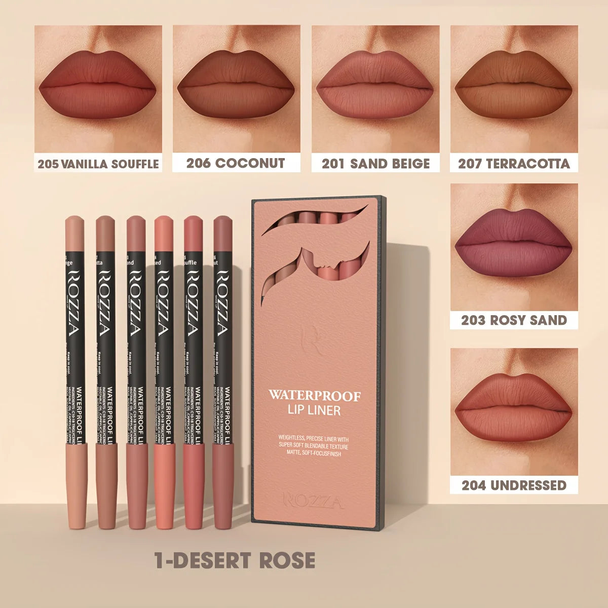 COFFRET DE CRAYONS A LEVRES NUDE WATERPROOF