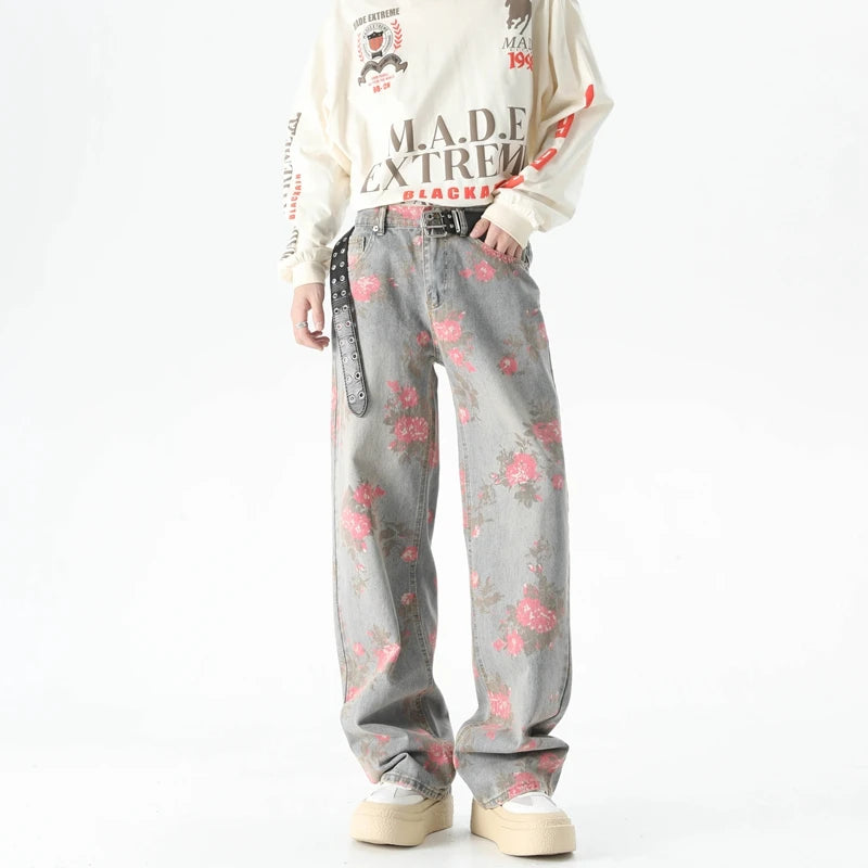 JEAN AMPLE IMPRIME FLORAL