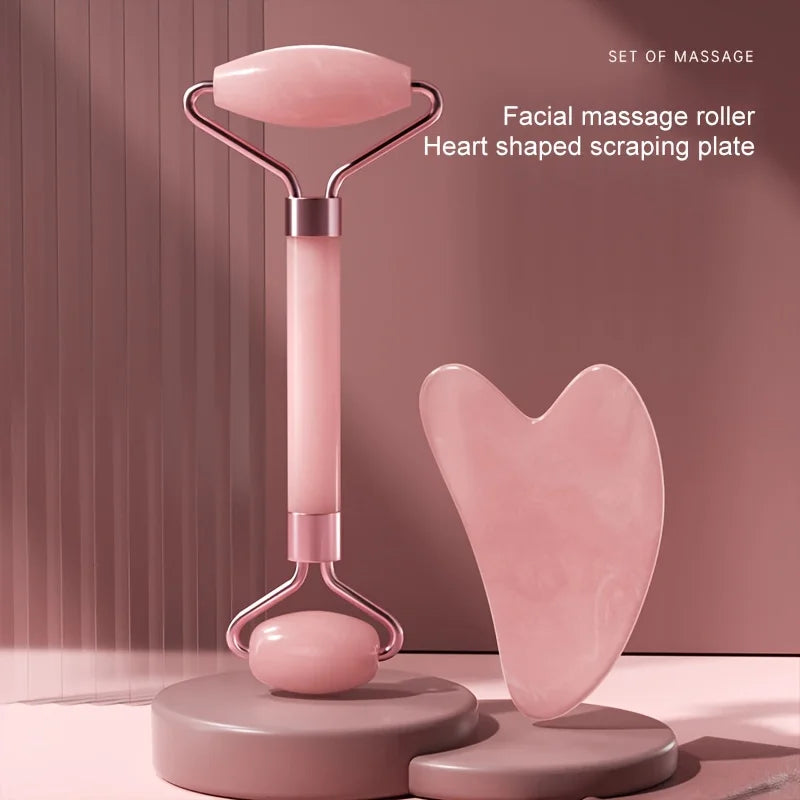 ROULEAU DE JADE POUR LE VISAGE EN QUARTZ ROSE