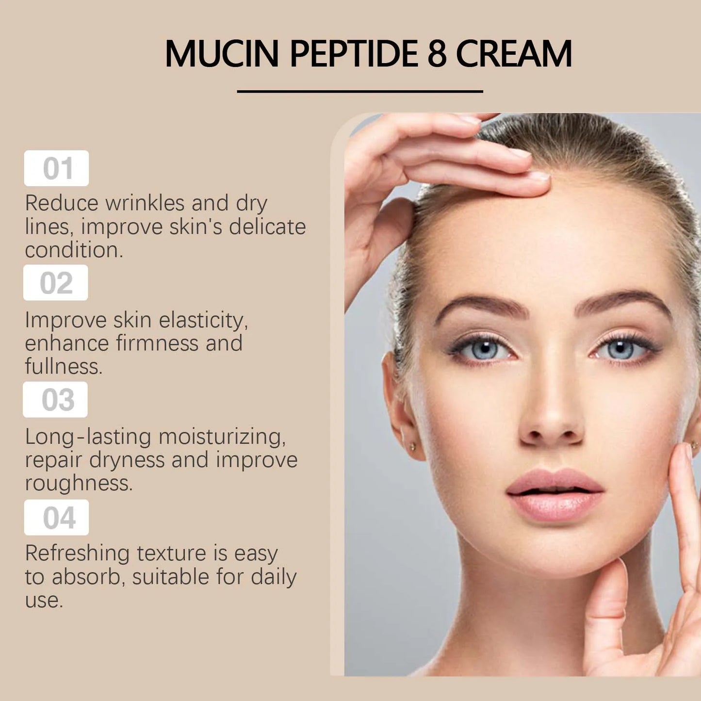 CREME DE RAJEUNISSEMENT AU PEPTIDE DE MUCINE 8