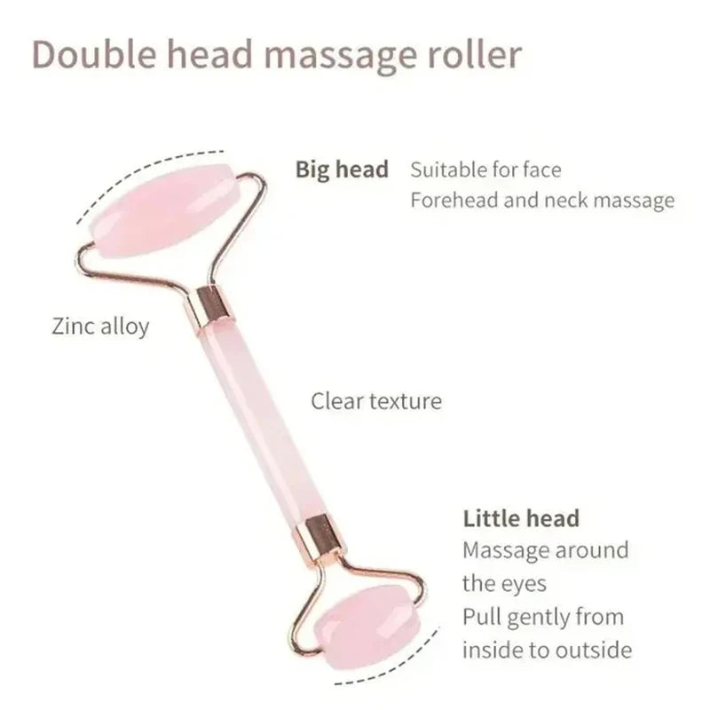 ROULEAU DE JADE POUR LE VISAGE EN QUARTZ ROSE