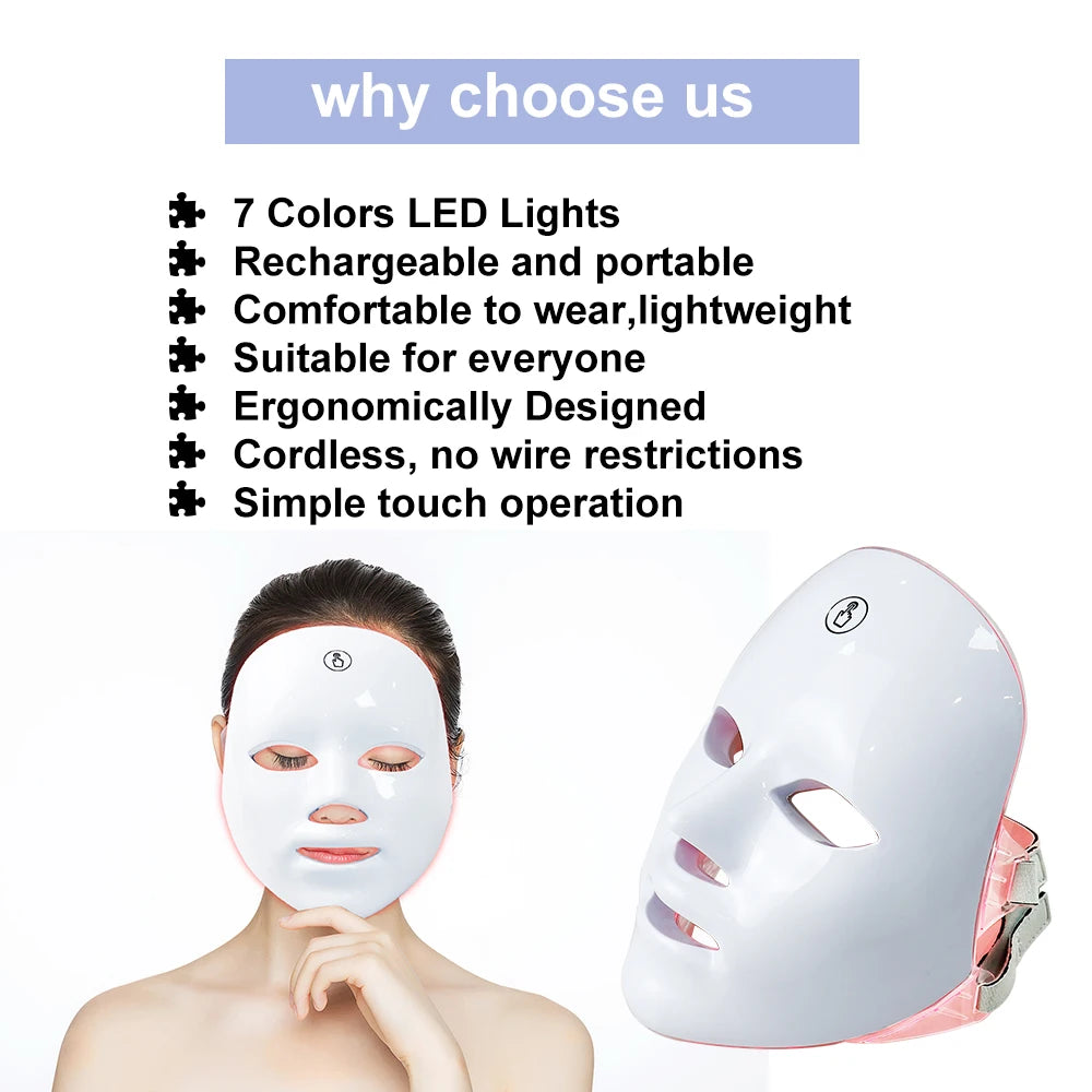 Masque facial LED 7 couleurs