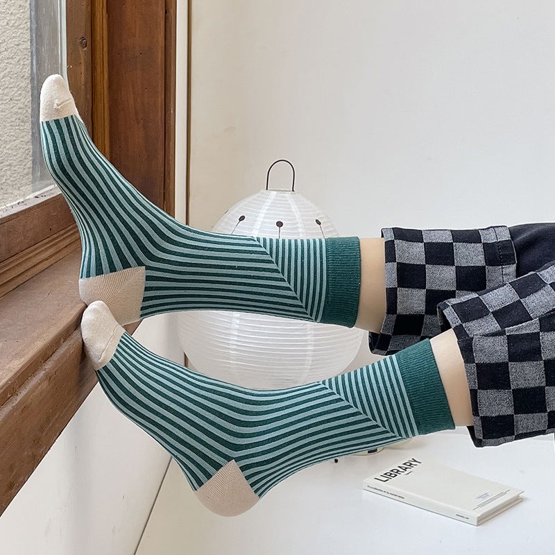 CHAUSSETTES RETRO A RAYURES MULTICOLORE COREENNES