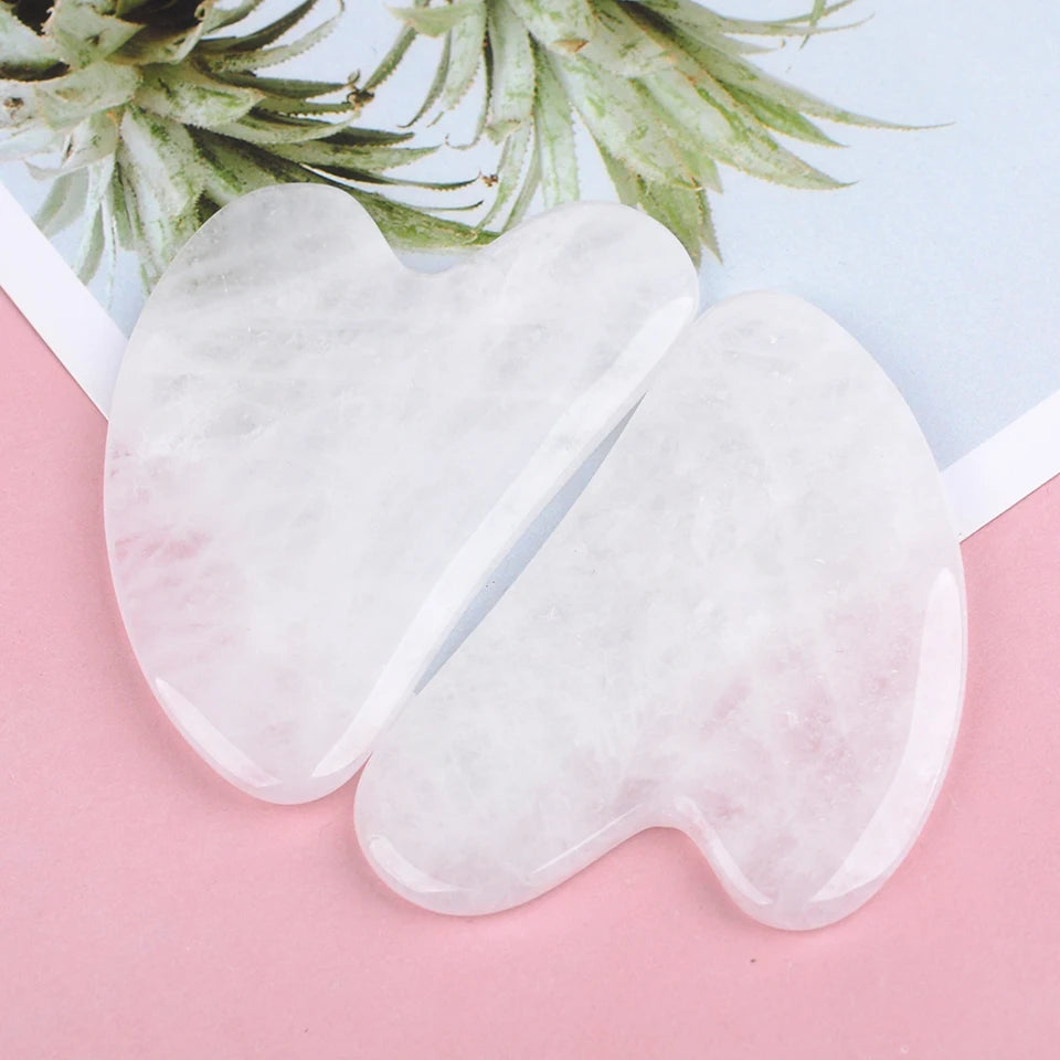 GUA SHA MASSAGE FACIAL LIFTING DU VISAGE ROSE EN  JADE