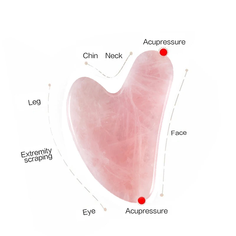 GUA SHA MASSAGE FACIAL LIFTING DU VISAGE ROSE EN  JADE
