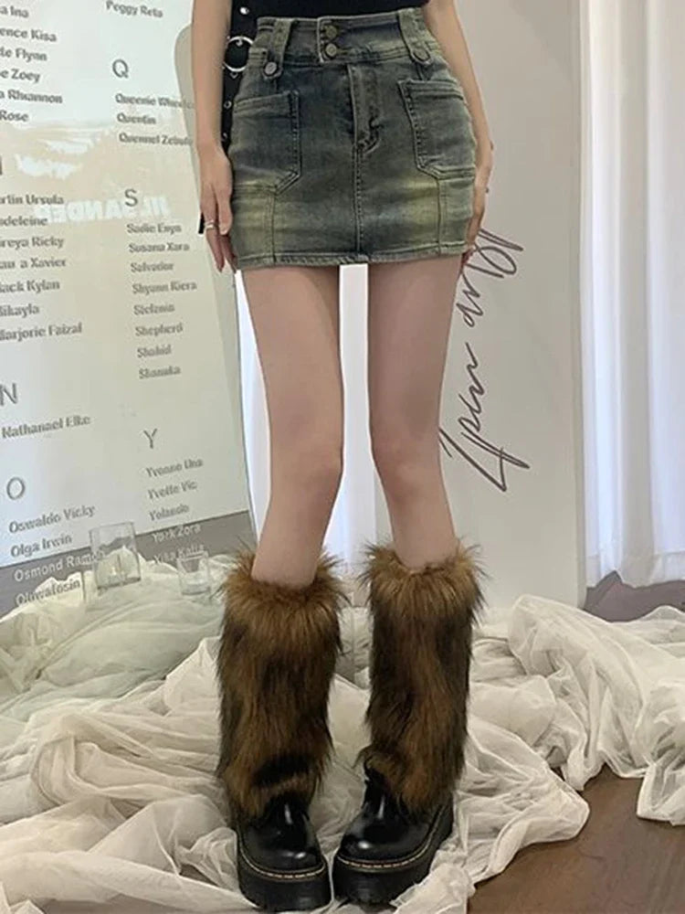 JUPE COURTE RETRO DENIM TAILLE HAUTE