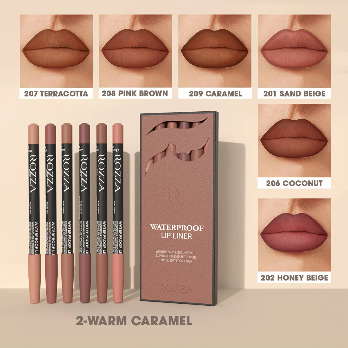 COFFRET DE CRAYONS A LEVRES NUDE WATERPROOF