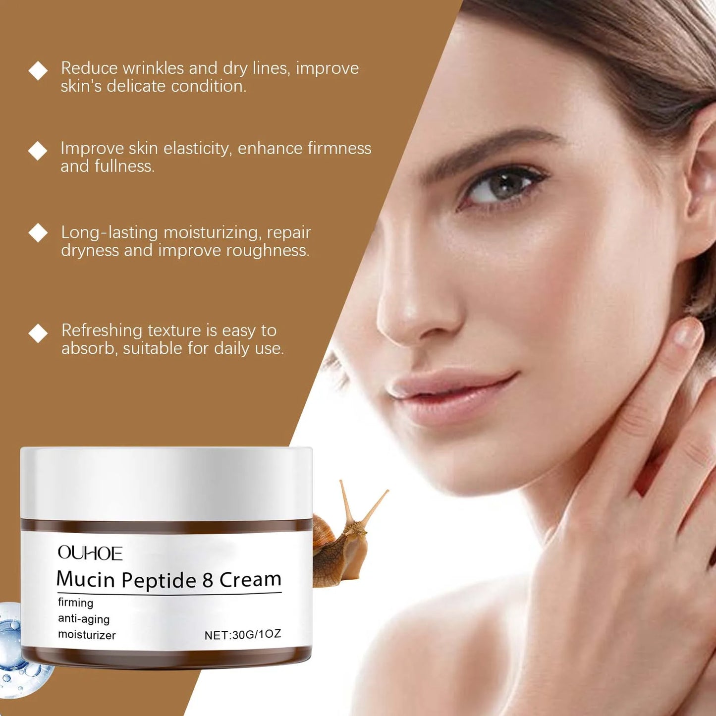 CREME DE RAJEUNISSEMENT AU PEPTIDE DE MUCINE 8