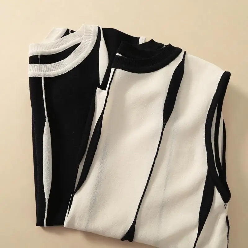 DEBARDEUR SANS MANCHE RAYE VINTAGE CHIC