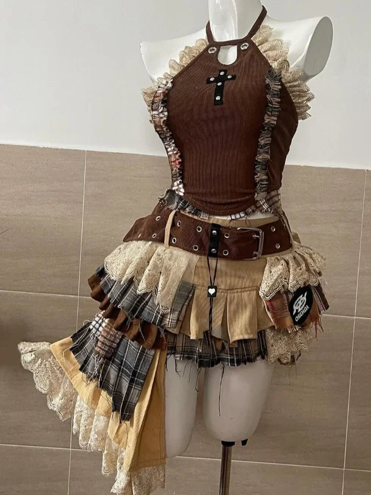 Ensemble 2 pièces Punk Vintage Y2K