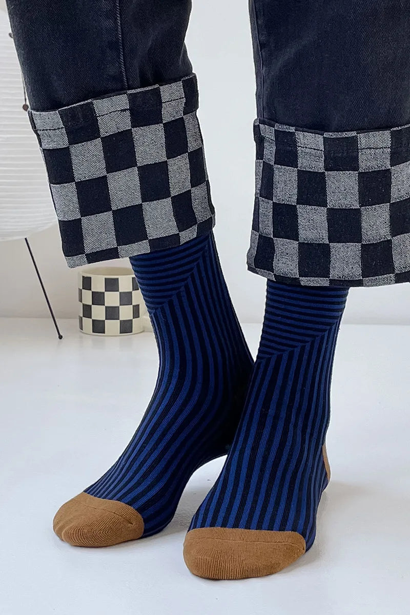 CHAUSSETTES RETRO A RAYURES MULTICOLORE COREENNES